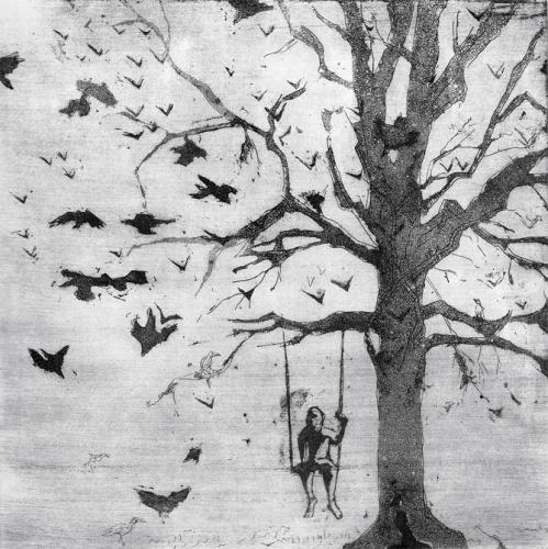 La balançoire, eau forte et aquatinte (20 x 19,5) - 2008