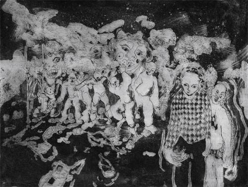 Les géants, eau forte et aquatinte (19,5 x 14,5) - 2007