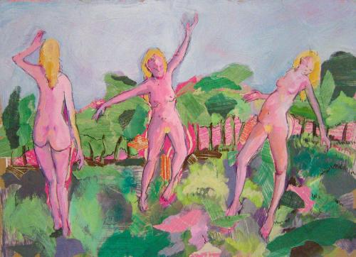 3 grâces 3, gouache et pastel sur papier (41 x 28) - 2008