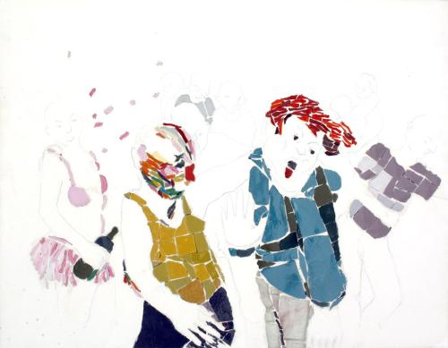 Carnaval et tutu, mosaïque et béton (45 x 35) - 2008