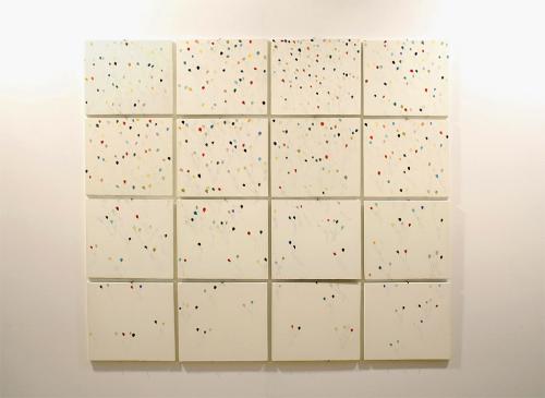 Échappée belle, ensemble de 16 pièces, mosaïque et béton, Chapelle de L'ESAA, Troyes, novembre 2008