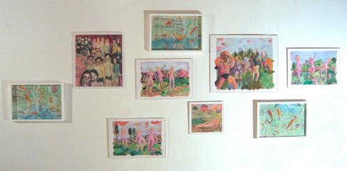 Vue d'ensemble, monotypes, Chapelle de L'ESAA, Troyes, novembre 2008