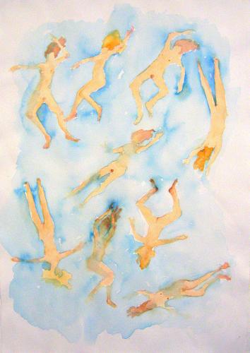 Variante bleue 3 aquarelle sur papier (78 x 54) - 2008