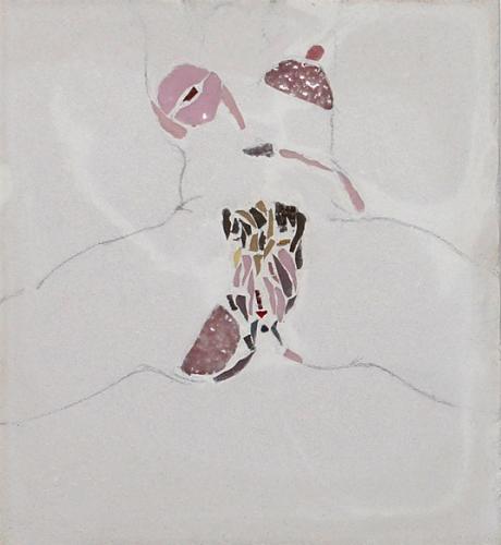 Origine du monde 1, mosaïque et béton (17 x 15) - 2007