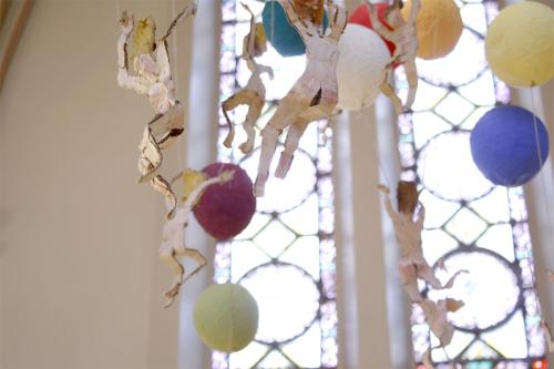 Débarquement, Figures en papier articulées, Chapelle de l'ESAA, Troyes, novembre 2008