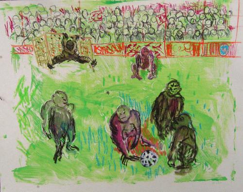 Partie 1, gouache et pastel sur papier (48 x 40) ? 2007