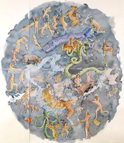 Ciel austral 1, aquarelle sur papier (100 x 86) - 2009