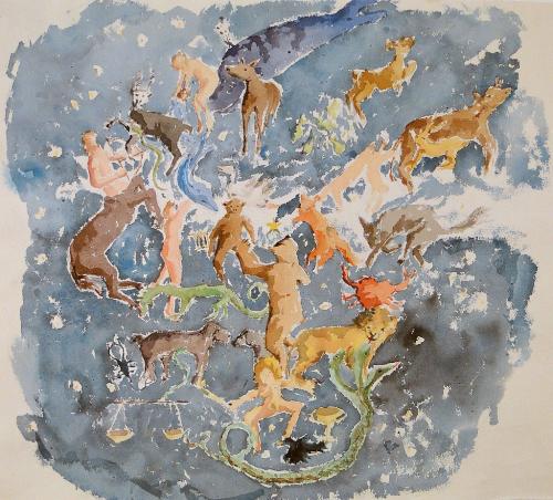 Ciel boral 1, aquarelle sur papier (60 x 50) - 2009