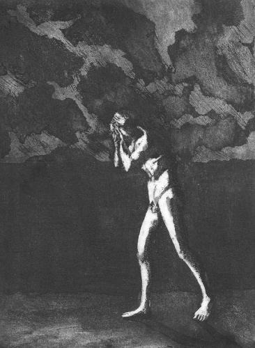 L'homme chass, eau forte (21 x 15) - 2009