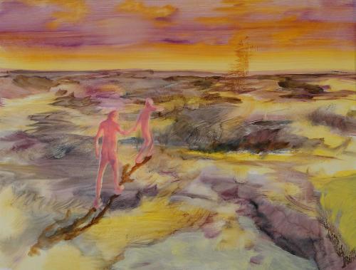 La ballade, huile sur papier (62 x 47) - 2009