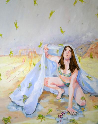 Magnolia, gouache et papiers dcoups sur toile (162 x 130) - 2010