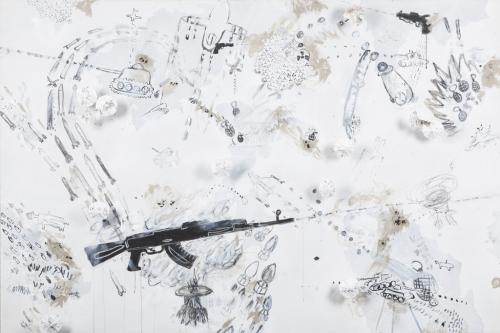 Bang-bang-technique-mixte-sur-toile-ombrelles-195-x-130-2011