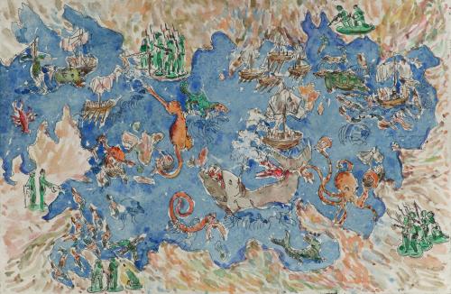 Carta-Marina-1-eau-forte-et-aquarelle-30-x-30-2011