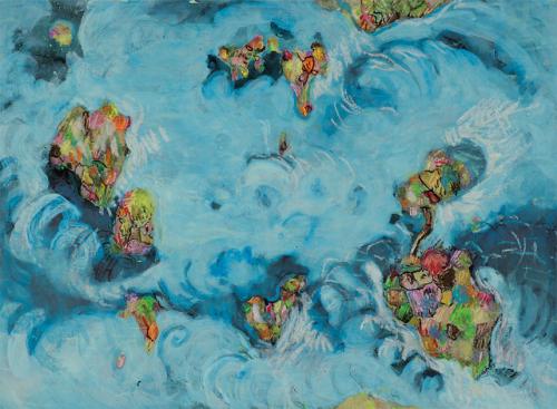 Derive-des-continents-Etude-1-encre-et-pastel-gras-sur-papier-32-x-237-2011