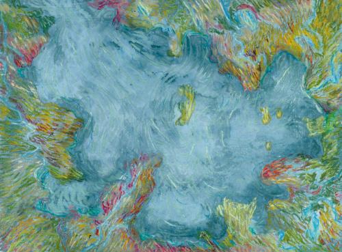 Derive-des-continents-Etude-2-encre-et-pastel-gras-sur-papier-32-x-237-2011