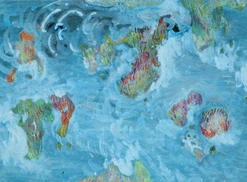 Derive-des-continents-Etude-4-encre-et-pastel-gras-sur-papier-32-x-237-2011