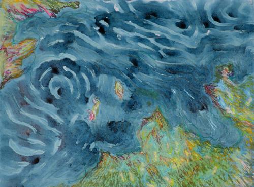 Derive-des-continents-Etude-5-encre-et-pastel-gras-sur-papier-32-x-237-2011