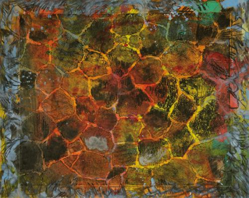 Terre-craquelee-2-collographie-et-acrylique-425-x-345-2011