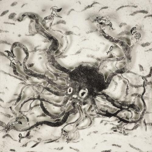 Under-the-sea-3-collographie-en-volume-23-x-23-2013